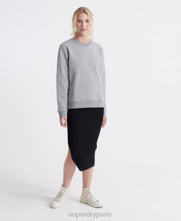 Superdry femmes sweat loopback en coton bio label standard D64Z3487 vêtements gris