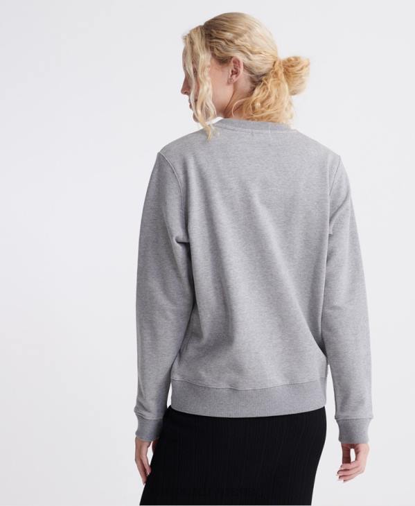 Superdry femmes sweat loopback en coton bio label standard D64Z3487 vêtements gris