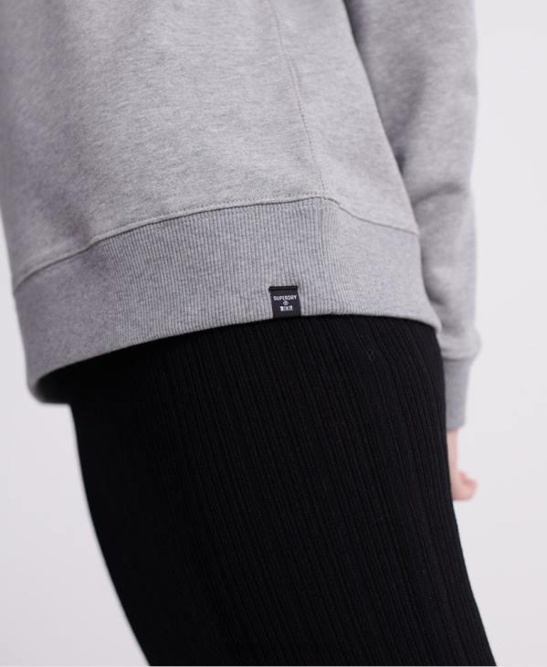 Superdry femmes sweat loopback en coton bio label standard D64Z3487 vêtements gris