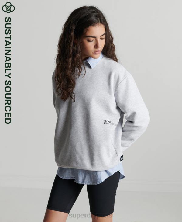 Superdry femmes sweat micro mi-mollet recyclé D64Z6062 vêtements gris clair
