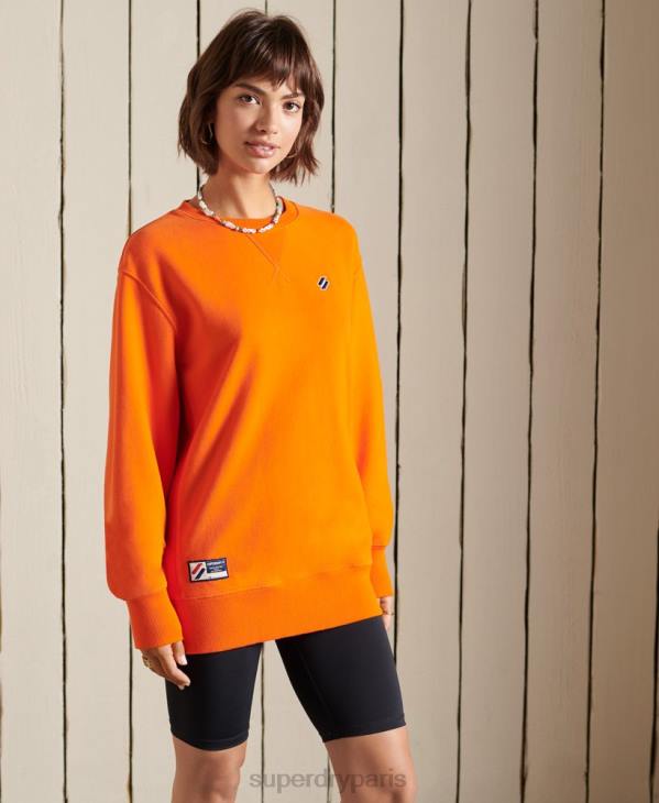 Superdry femmes sweat oversize code essentiel en coton bio D64Z6044 vêtements orange