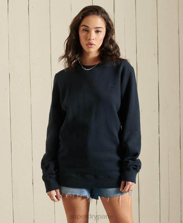 Superdry femmes sweat oversize logo vintage en coton bio D64Z5877 vêtements marine