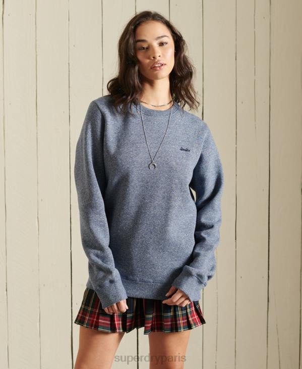 Superdry femmes sweat oversize logo vintage en coton bio D64Z6160 vêtements bleu