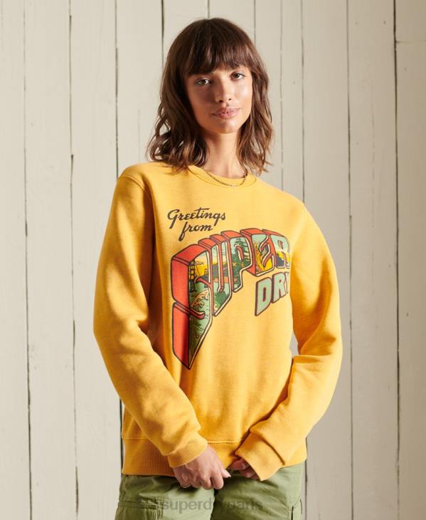 Superdry femmes sweat ras du cou Heritage Mountain D64Z3463 vêtements or