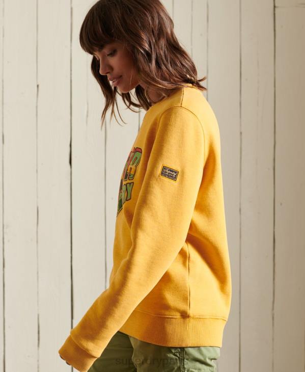 Superdry femmes sweat ras du cou Heritage Mountain D64Z3463 vêtements or