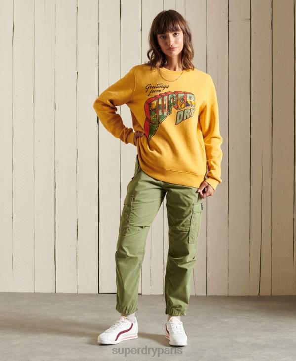 Superdry femmes sweat ras du cou Heritage Mountain D64Z3463 vêtements or