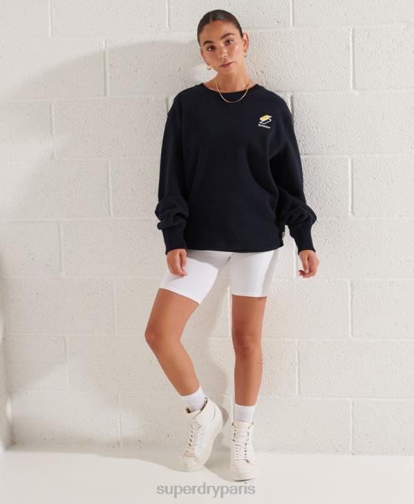 Superdry femmes sweat ras du cou ample code essentiel D64Z6078 vêtements marine