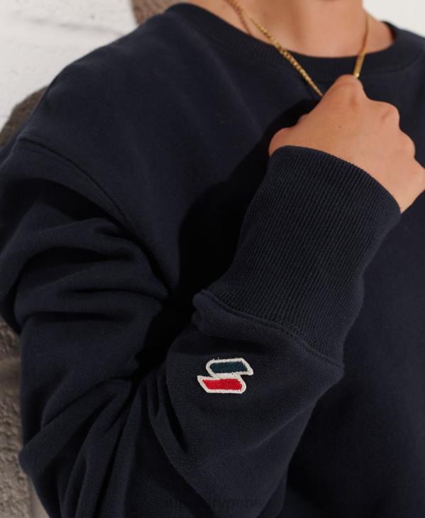 Superdry femmes sweat ras du cou ample code essentiel D64Z6078 vêtements marine