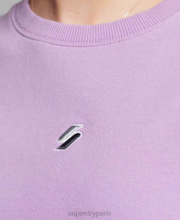 Superdry femmes sweat ras du cou ample code linear D64Z6016 vêtements violet