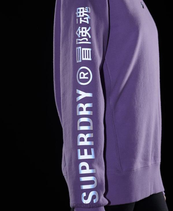 Superdry femmes sweat ras du cou ample code linear D64Z6016 vêtements violet