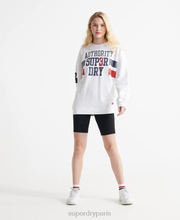 Superdry femmes sweat ras du cou autorité sdqb D64Z3510 vêtements blanc