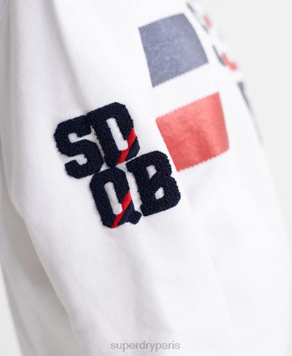Superdry femmes sweat ras du cou autorité sdqb D64Z3510 vêtements blanc