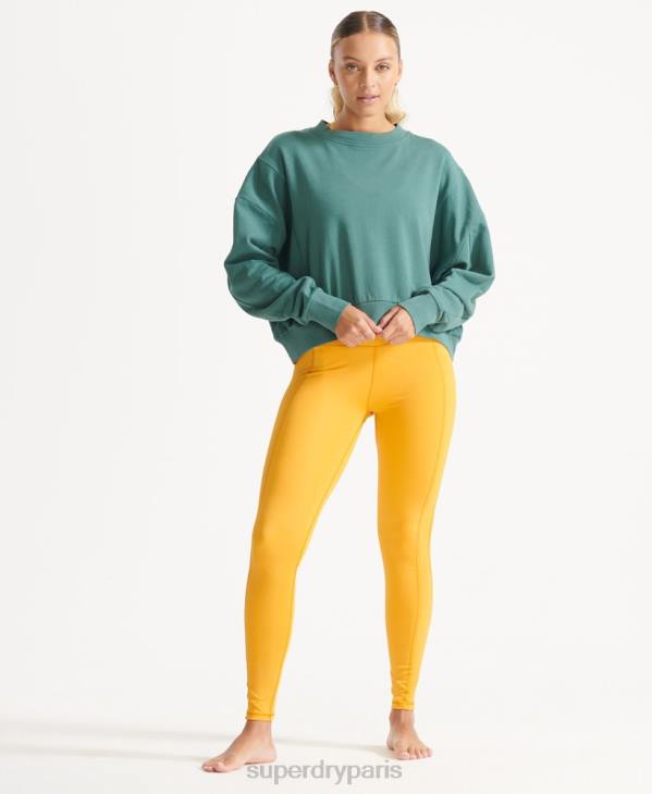 Superdry femmes sweat ras du cou chauve-souris flex coton bio D64Z5806 vêtements vert