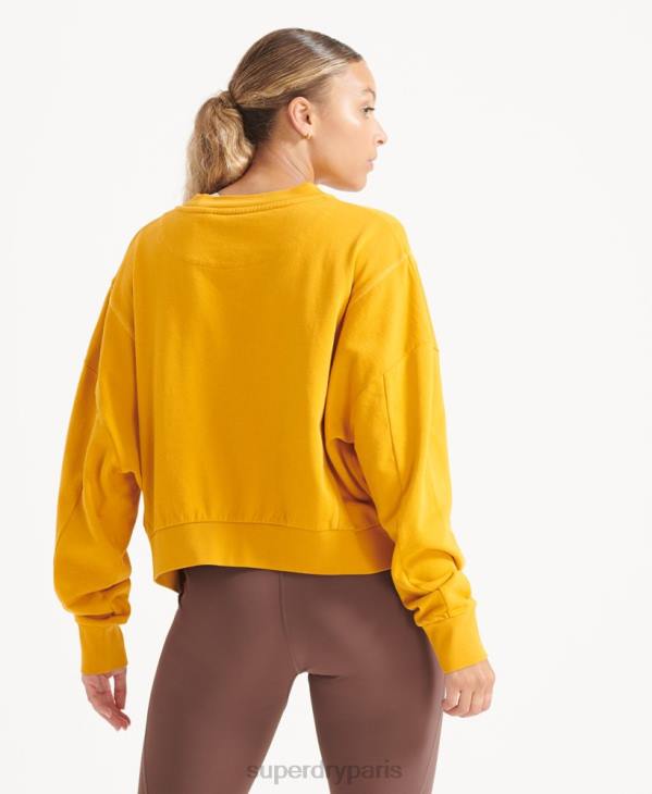 Superdry femmes sweat ras du cou chauve-souris flex coton bio D64Z5830 vêtements jaune