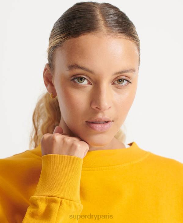 Superdry femmes sweat ras du cou chauve-souris flex coton bio D64Z5830 vêtements jaune