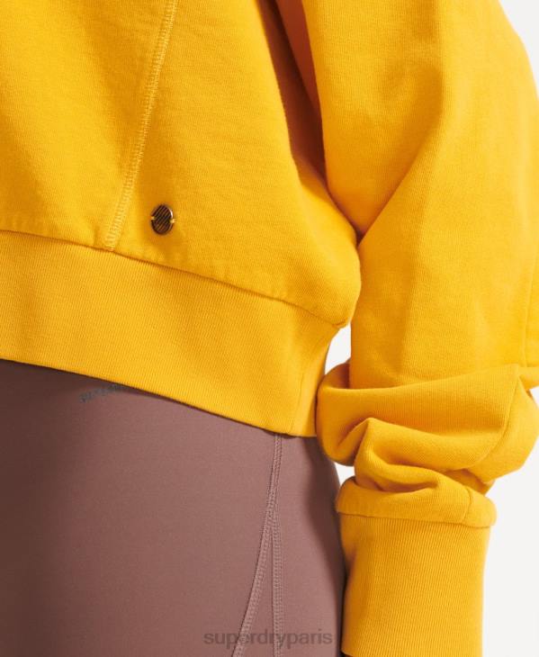 Superdry femmes sweat ras du cou chauve-souris flex coton bio D64Z5830 vêtements jaune
