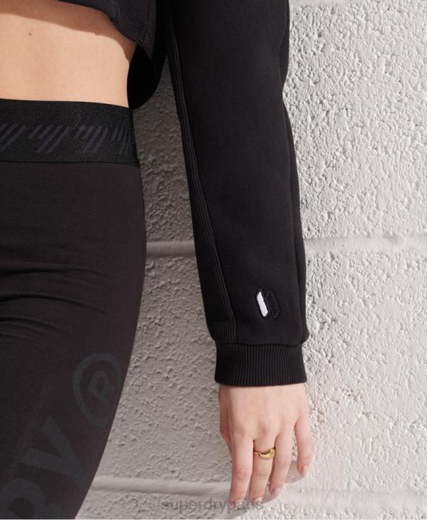 Superdry femmes sweat ras du cou chauve-souris franchise D64Z3448 vêtements noir