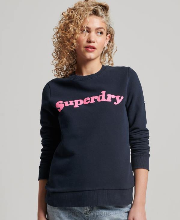 Superdry femmes sweat ras du cou classique cooper vintage D64Z2229 vêtements marine