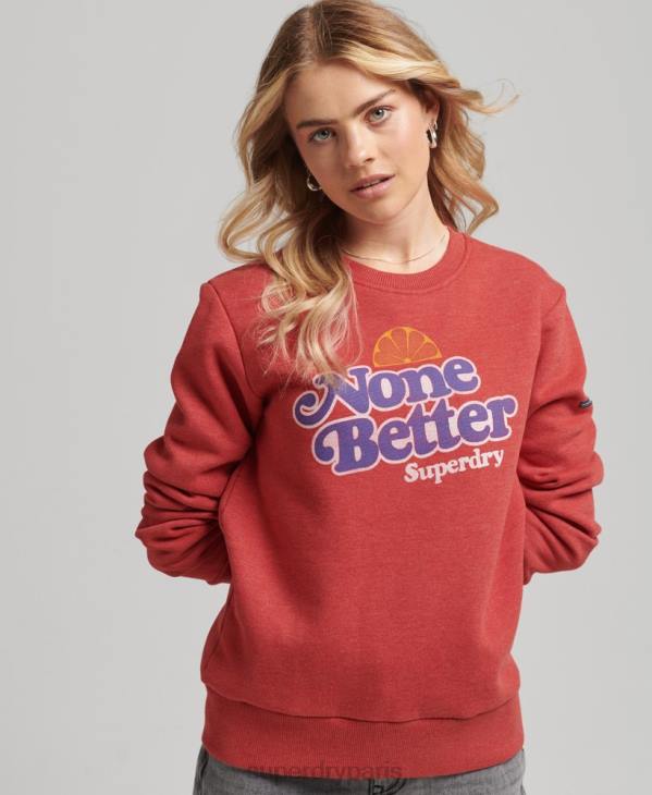 Superdry femmes sweat ras du cou cooper nostalgia D64Z6072 vêtements rouge