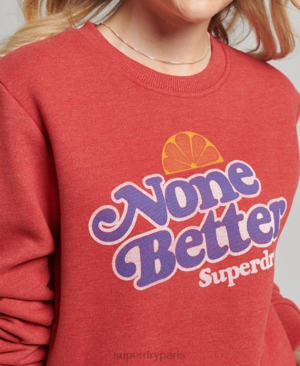 Superdry femmes sweat ras du cou cooper nostalgia D64Z6072 vêtements rouge