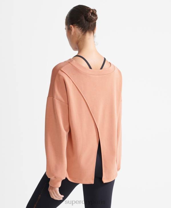 Superdry femmes sweat ras du cou décontracté flex D64Z5918 vêtements brun