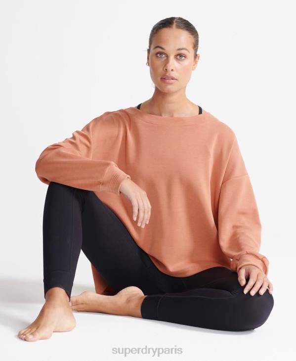 Superdry femmes sweat ras du cou décontracté flex D64Z5918 vêtements brun