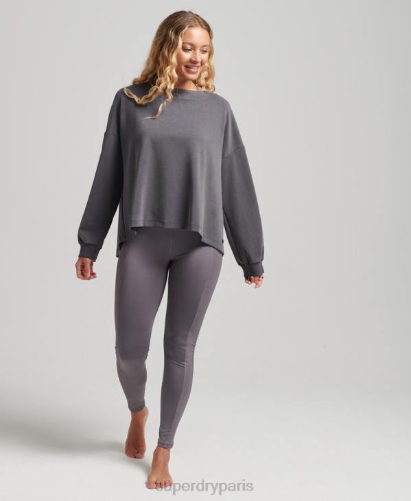 Superdry femmes sweat ras du cou décontracté flex D64Z6109 vêtements gris foncé