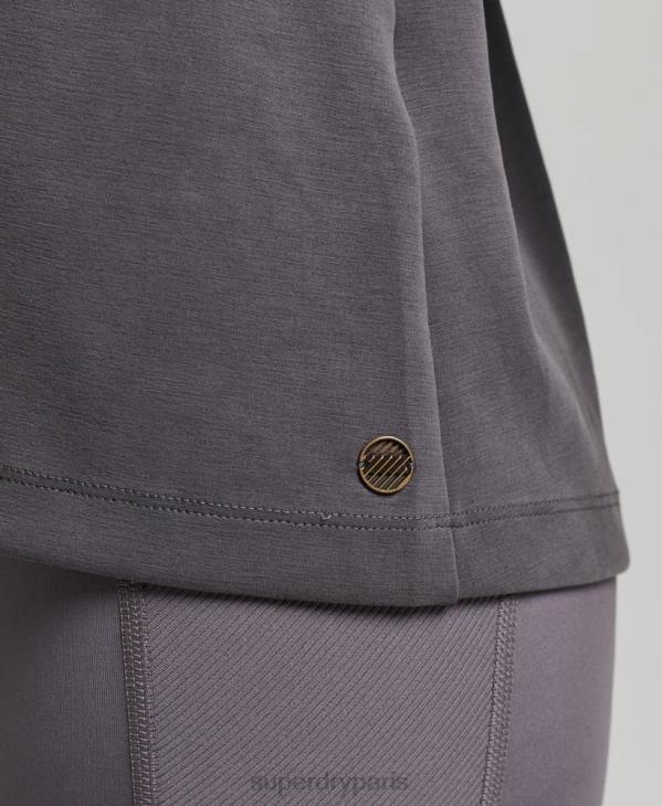 Superdry femmes sweat ras du cou décontracté flex D64Z6109 vêtements gris foncé