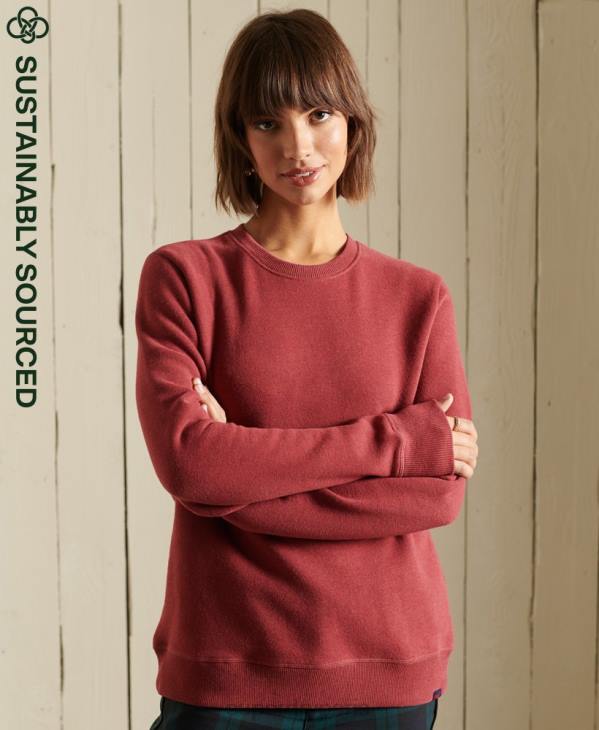 Superdry femmes sweat ras du cou en coton bio à logo vintage D64Z3476 vêtements rouge
