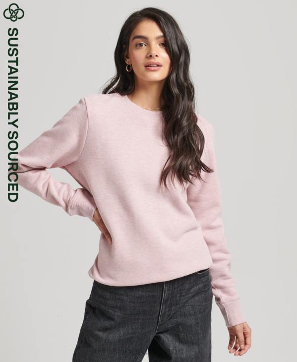 Superdry femmes sweat ras du cou en coton bio à logo vintage D64Z5762 vêtements rose