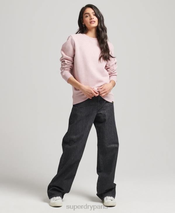 Superdry femmes sweat ras du cou en coton bio à logo vintage D64Z5762 vêtements rose