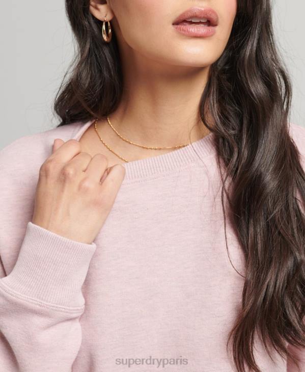 Superdry femmes sweat ras du cou en coton bio à logo vintage D64Z5762 vêtements rose