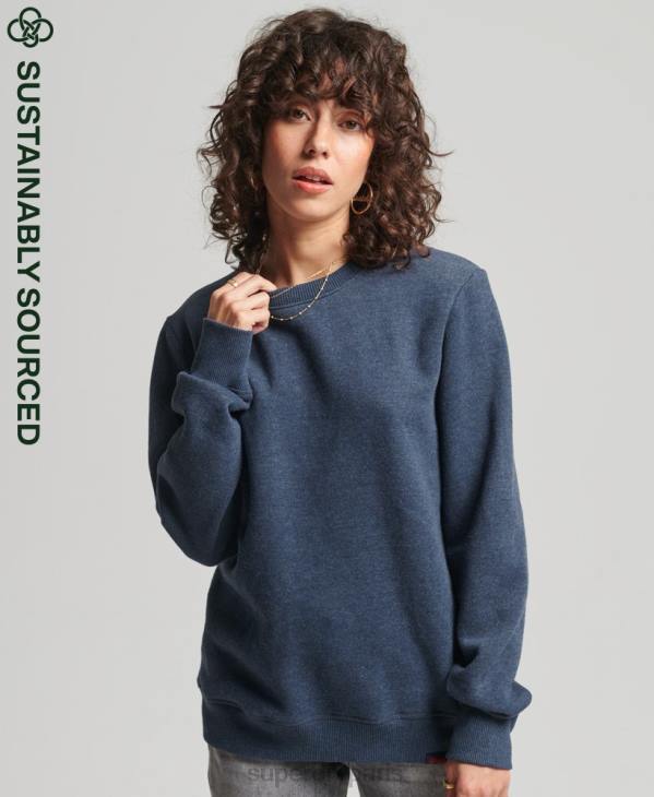Superdry femmes sweat ras du cou en coton bio à logo vintage D64Z5769 vêtements marine