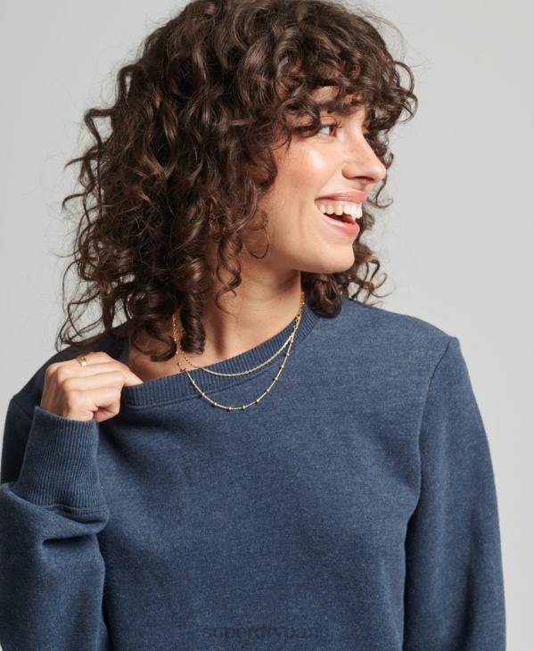 Superdry femmes sweat ras du cou en coton bio à logo vintage D64Z5769 vêtements marine