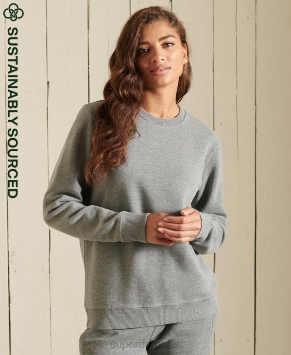 Superdry femmes sweat ras du cou en coton bio à logo vintage D64Z5798 vêtements gris