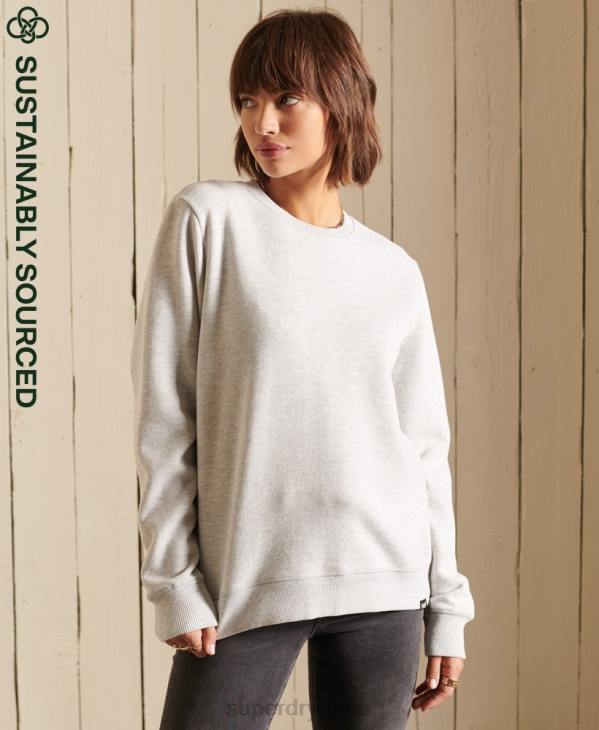 Superdry femmes sweat ras du cou en coton bio à logo vintage D64Z5800 vêtements gris clair