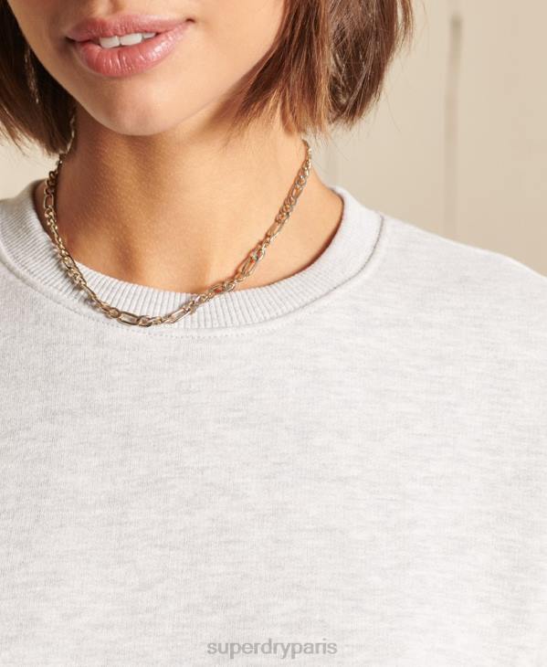 Superdry femmes sweat ras du cou en coton bio à logo vintage D64Z5800 vêtements gris clair