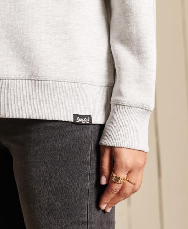Superdry femmes sweat ras du cou en coton bio à logo vintage D64Z5800 vêtements gris clair