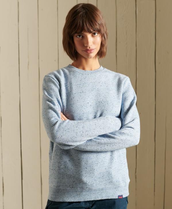 Superdry femmes sweat ras du cou en coton bio à logo vintage D64Z5831 vêtements bleu clair