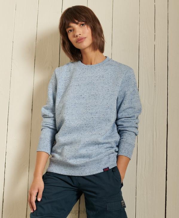 Superdry femmes sweat ras du cou en coton bio à logo vintage D64Z5831 vêtements bleu clair