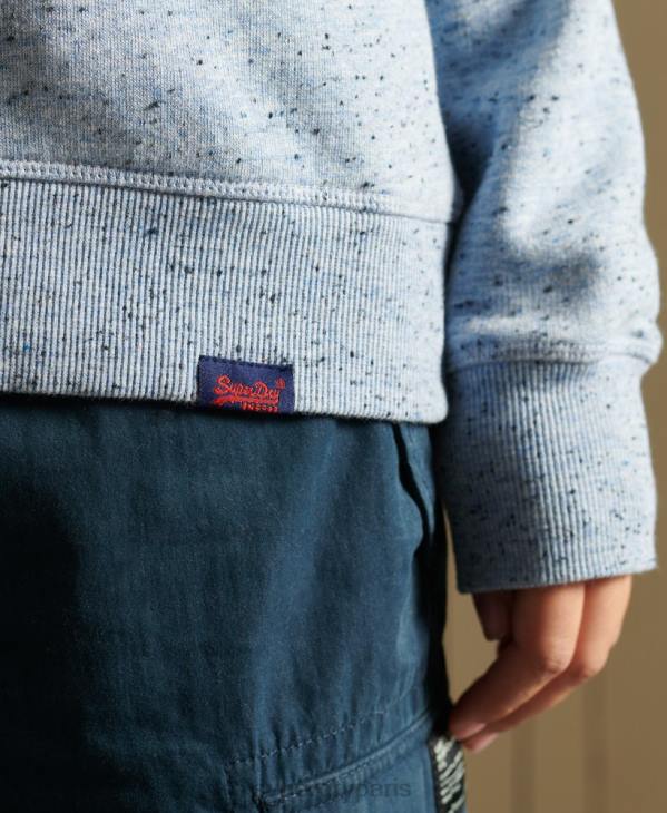 Superdry femmes sweat ras du cou en coton bio à logo vintage D64Z5831 vêtements bleu clair