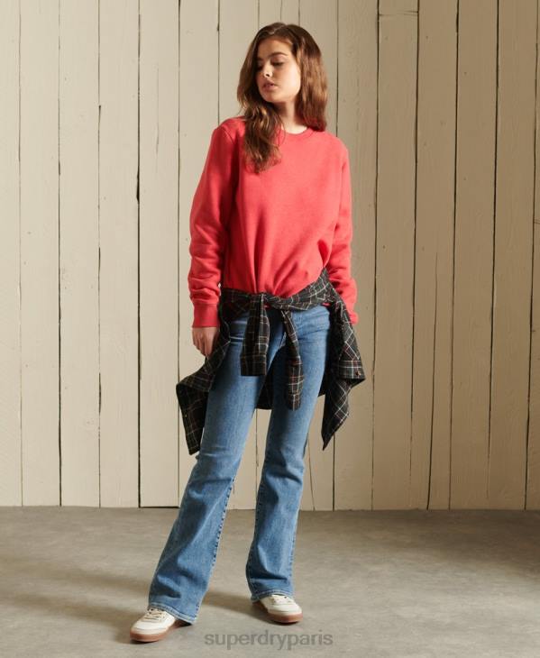 Superdry femmes sweat ras du cou en coton bio à logo vintage D64Z5940 vêtements rouge
