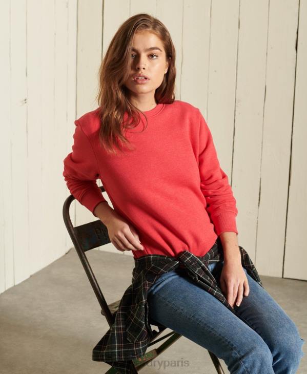 Superdry femmes sweat ras du cou en coton bio à logo vintage D64Z5940 vêtements rouge