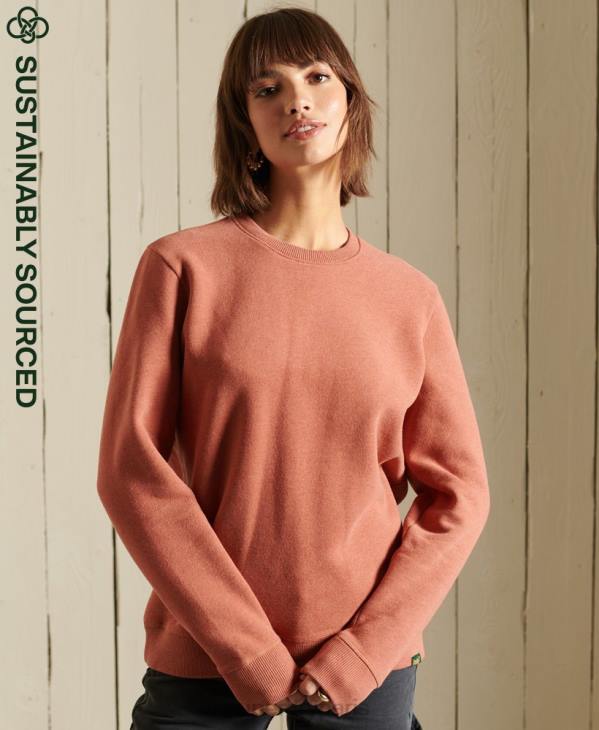 Superdry femmes sweat ras du cou en coton bio à logo vintage D64Z6139 vêtements brun