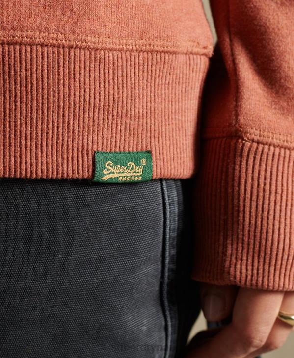 Superdry femmes sweat ras du cou en coton bio à logo vintage D64Z6139 vêtements brun