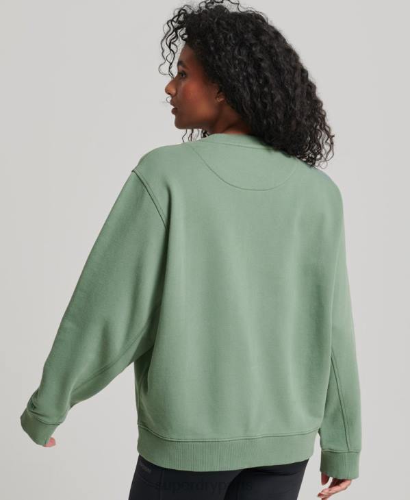 Superdry femmes sweat ras du cou en coton biologique D64Z3341 vêtements vert