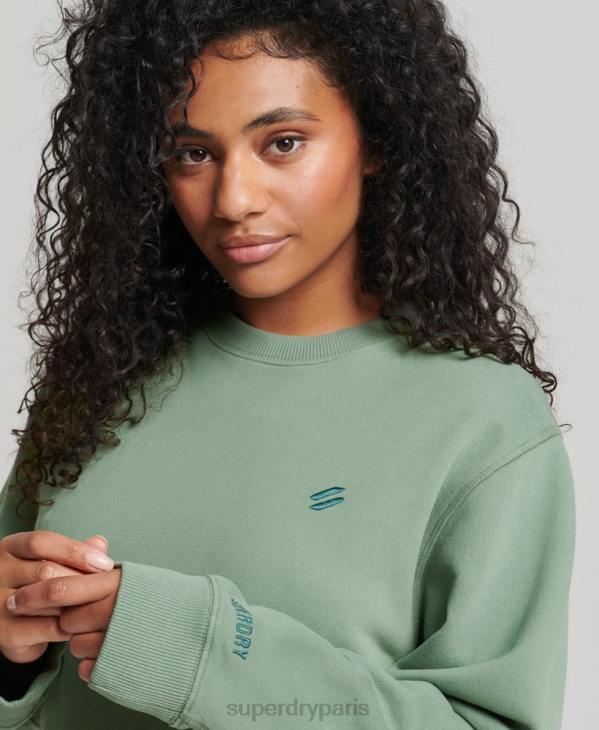 Superdry femmes sweat ras du cou en coton biologique D64Z3341 vêtements vert