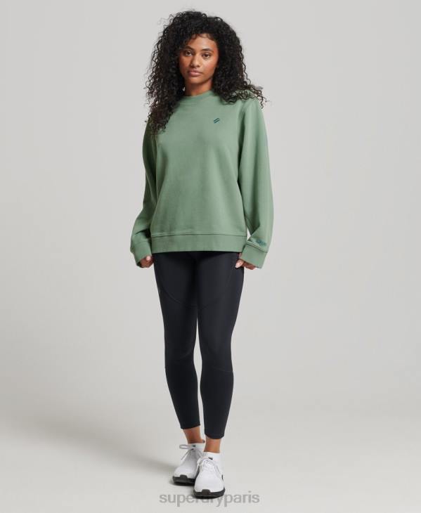 Superdry femmes sweat ras du cou en coton biologique D64Z3341 vêtements vert