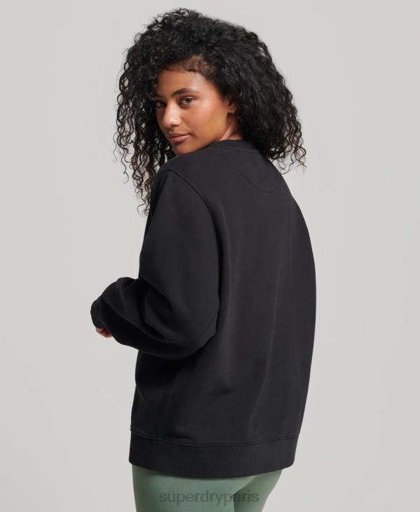 Superdry femmes sweat ras du cou en coton biologique D64Z6349 vêtements noir