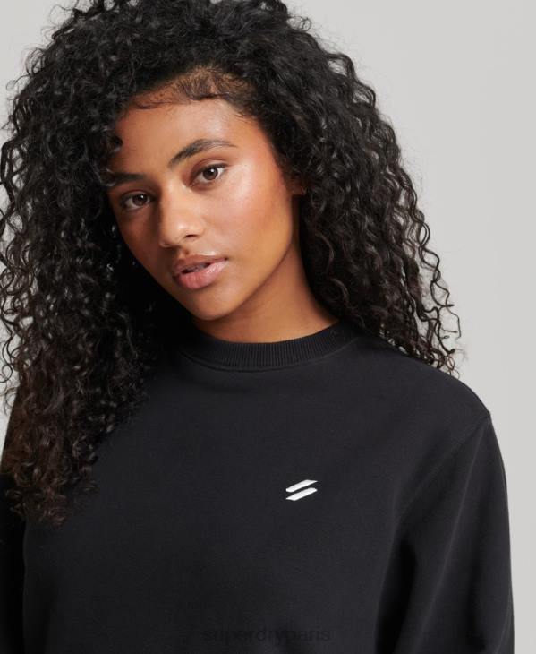 Superdry femmes sweat ras du cou en coton biologique D64Z6349 vêtements noir